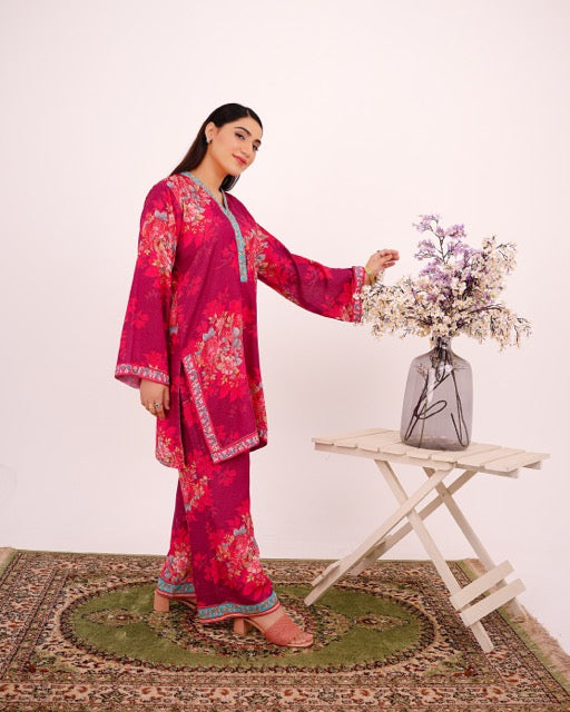 TULIP-TAILS – Floral Printed Two-Piece Khadar Ensemble