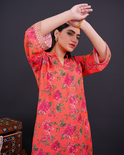 WARM-PETALS – 2-Piece Floral Printed Khadar Ensemble