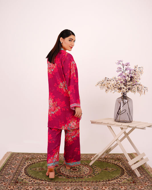 TULIP-TAILS – Floral Printed Two-Piece Khadar Ensemble