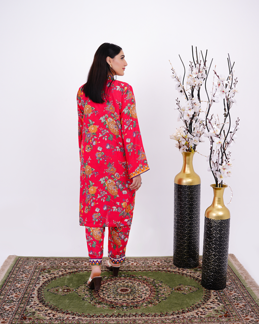 WINTER-GARDEN – Bright Floral Khadar Two-Piece Suit