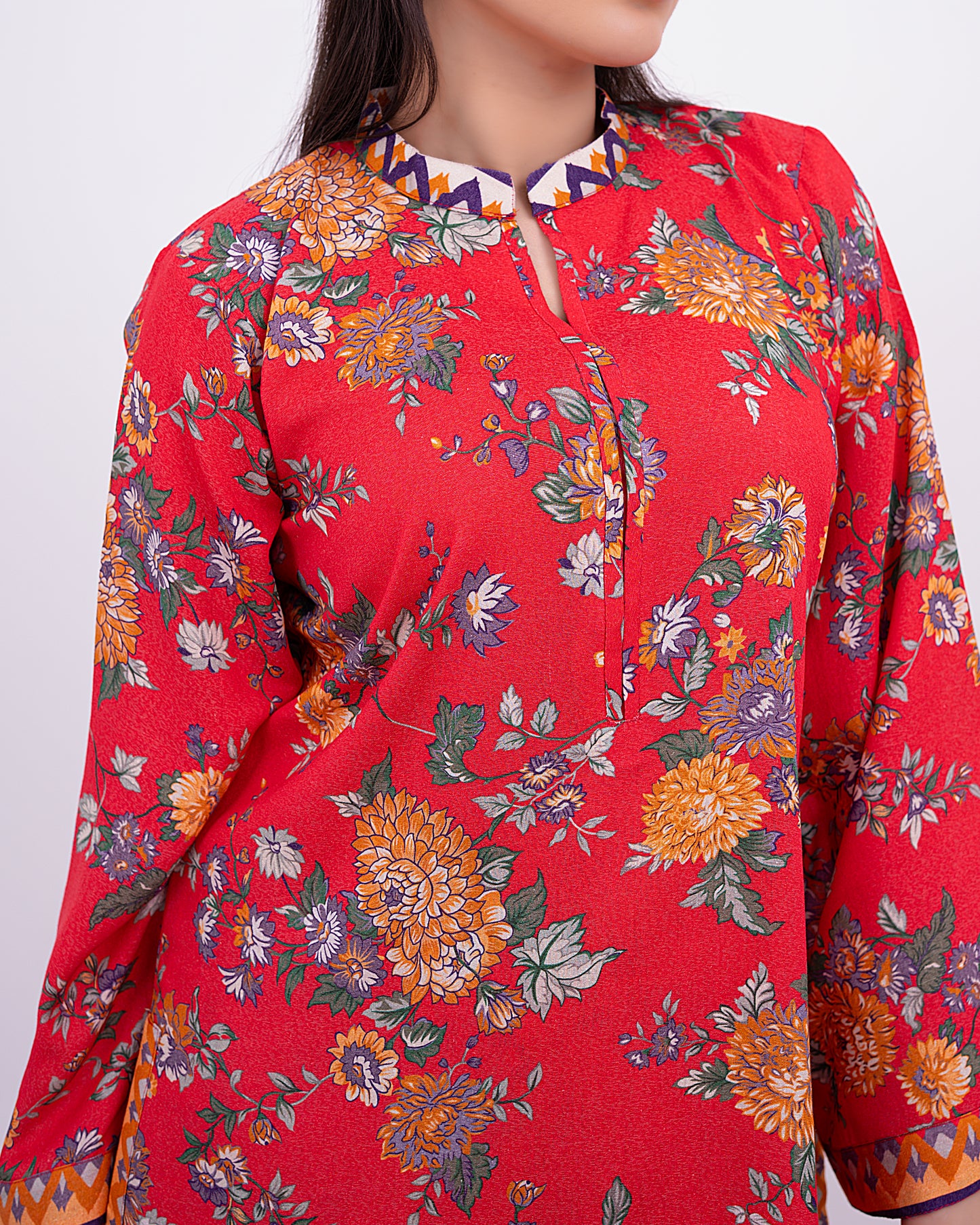 WINTER-GARDEN – Bright Floral Khadar Two-Piece Suit