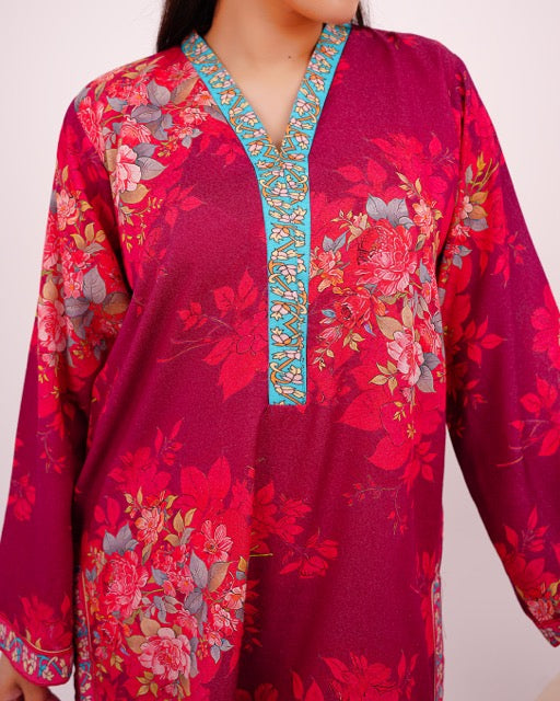 TULIP-TAILS – Floral Printed Two-Piece Khadar Ensemble