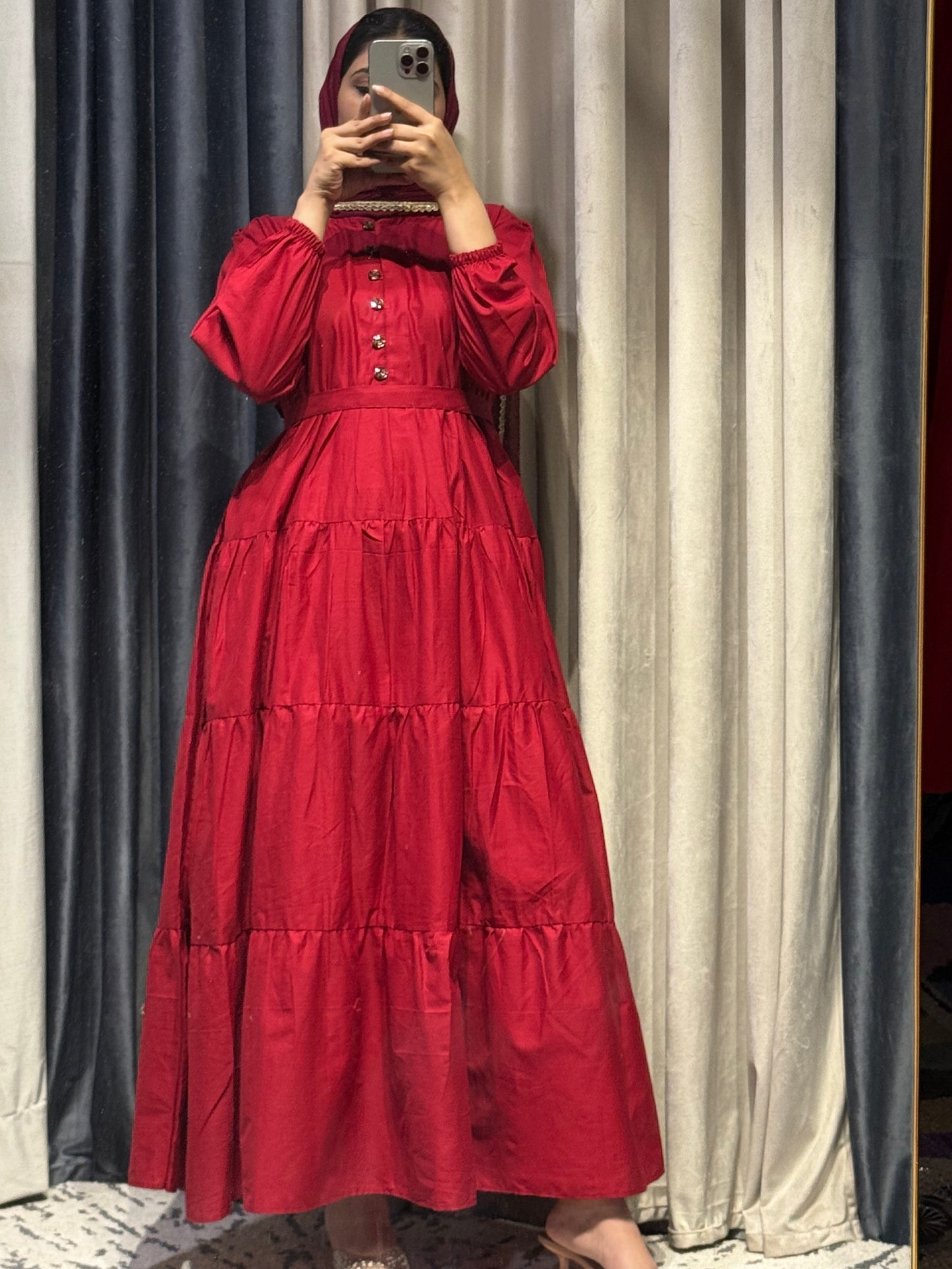 "Regal Mehroon. Flowy. Timeless. A maxi made for every moment."