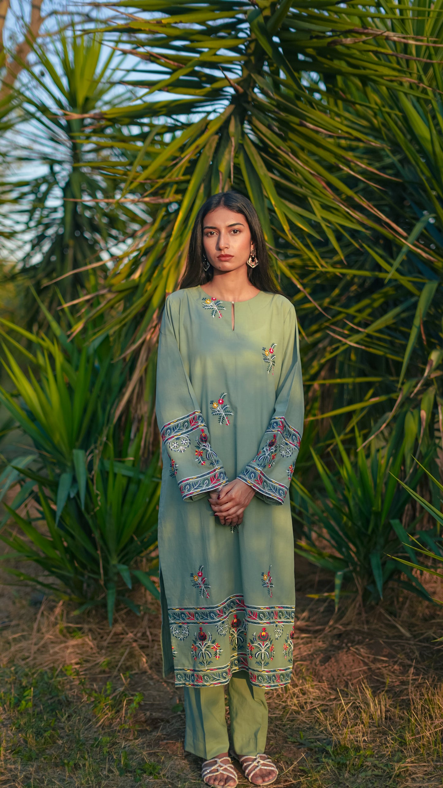 Miral 2-Piece Embroidered Lawn Shirt with Trouser